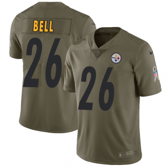 Men's Nike Pittsburgh Steelers #26 Le'Veon Bell Limited Olive 2017 Salute to Service NFL Jersey - Ujersey