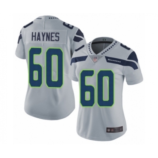 Women's Seattle Seahawks #60 Phil Haynes Grey Alternate Vapor Untouchable Limited Player Football Jersey - Ujersey