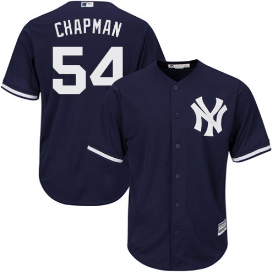 Men's Majestic New York Yankees #54 Aroldis Chapman Replica Navy Blue Alternate MLB Jersey - Ujersey