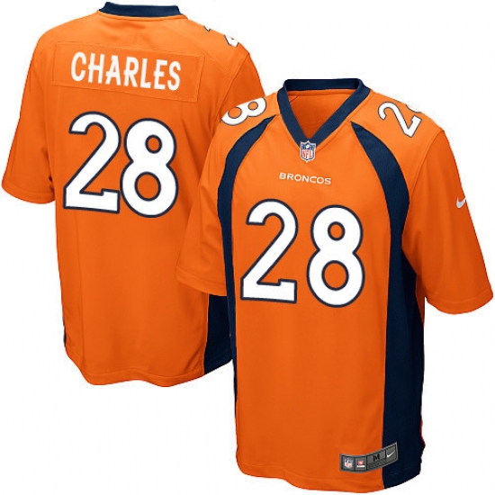 Men's Nike Denver Broncos #28 Jamaal Charles Game Orange Team Color NFL Jersey