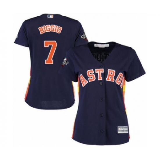 Women's Houston Astros #7 Craig Biggio Authentic Navy Blue Alternate Cool Base 2019 World Series Bound Baseball Jersey - Ujersey