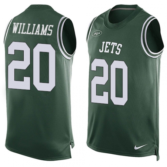 Men's Nike New York Jets #20 Marcus Williams Limited Green Player Name & Number Tank Top NFL Jersey - Ujersey