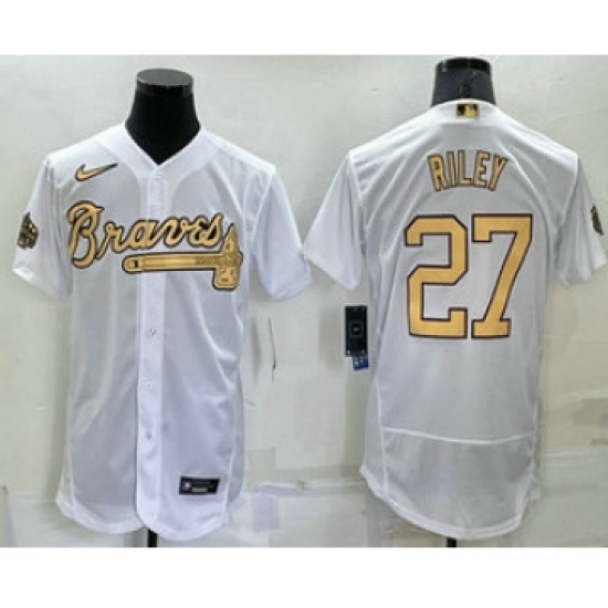 Men's Atlanta Braves #27 Austin Riley White 2022 All Star Stitched Flex Base Nike Jersey - Ujersey