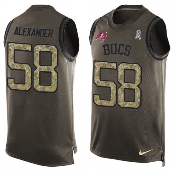 Men's Nike Tampa Bay Buccaneers #58 Kwon Alexander Limited Green Salute to Service Tank Top NFL Jersey - Ujersey