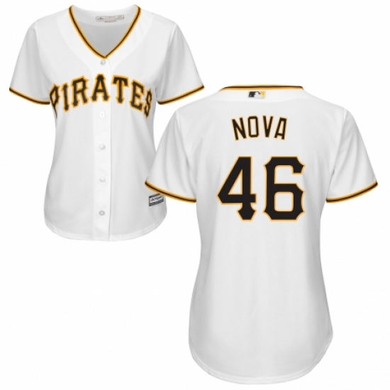 Women's Majestic Pittsburgh Pirates #46 Ivan Nova Replica White Home Cool Base MLB Jersey - Ujersey