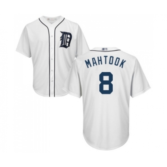 Men's Detroit Tigers #8 Mikie Mahtook Replica White Home Cool Base Baseball Jersey - Ujersey