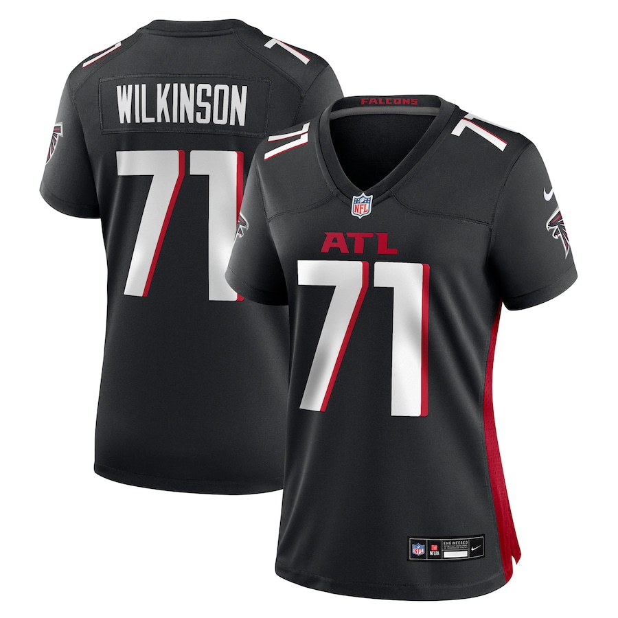 Women's Atlanta Falcons Elijah Wilkinson Nike Black Team Game Jersey - Ujersey