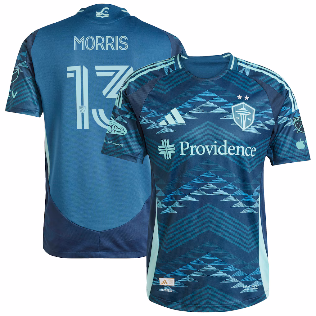 Men's Seattle Sounders FC Jordan Morris adidas Blue 2025 The Salish Sea Kit Authentic Player Jersey - Ujersey NHL