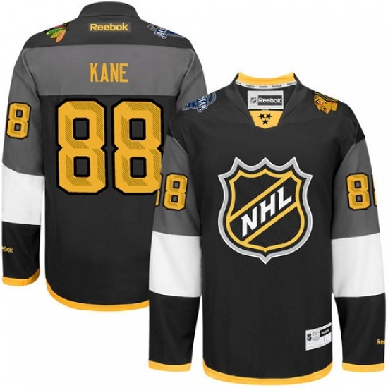 Men's Reebok Chicago Blackhawks #88 Patrick Kane Premier Black 2016 All Star NHL Jersey - Ujersey