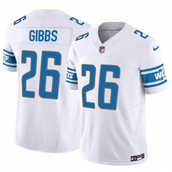 Men's Detroit Lions #26 Jahmyr Gibbs White 2023 F.U.S.E. Vapor Untouchable Limited Football Stitched Jersey - Ujersey