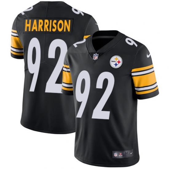 Men's Nike Pittsburgh Steelers #92 James Harrison Black Team Color Vapor Untouchable Limited Player NFL Jersey - Ujersey