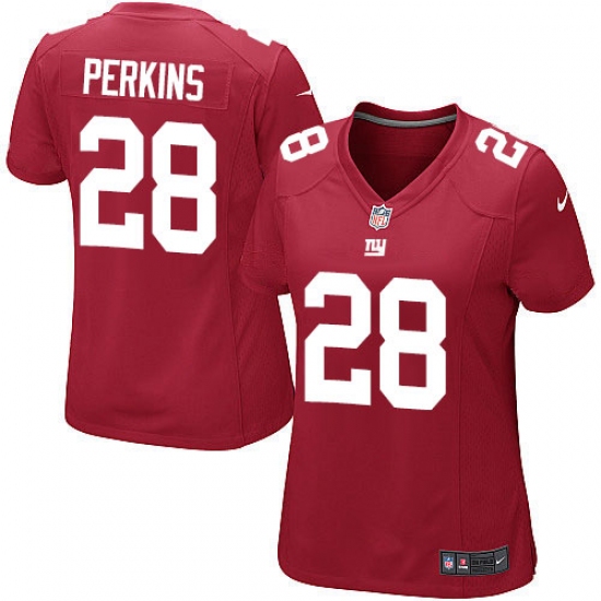 Women's Nike New York Giants #28 Paul Perkins Game Red Alternate NFL Jersey - Ujersey