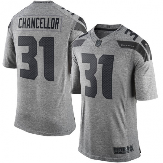 Men's Nike Seattle Seahawks #31 Kam Chancellor Limited Gray Gridiron NFL Jersey - Ujersey