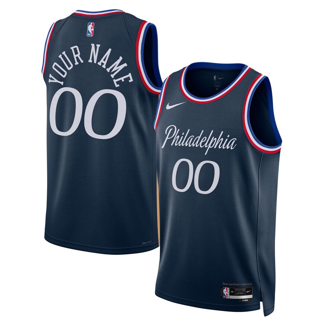 Unisex Philadelphia 76ers Nike Navy 2025/26 City Edition Swingman Custom Jersey - Ujersey
