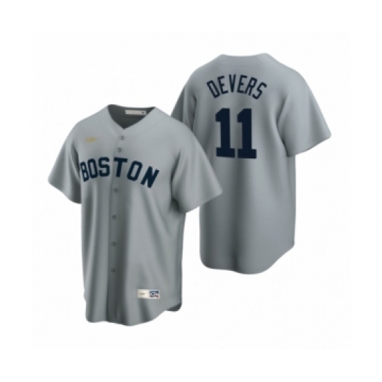 Men's Boston Red Sox #11 Rafael Devers Nike Gray Cooperstown Collection Road Jersey - Ujersey