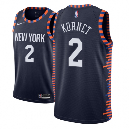 Men NBA 2018-19 New York Knicks #2 Luke Kornet City Edition Navy Jersey - Ujersey