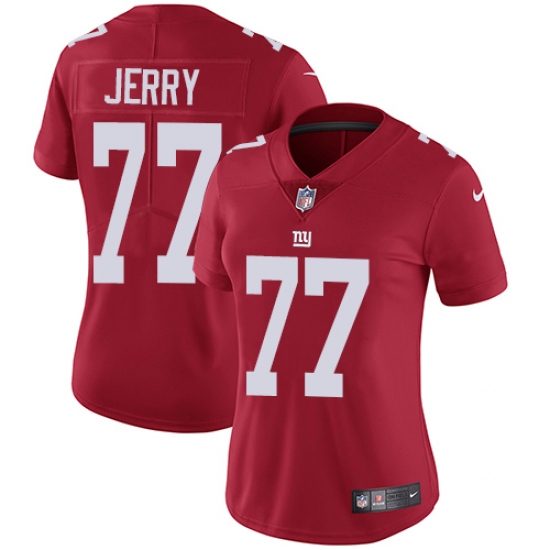 Women's Nike New York Giants #77 John Jerry Red Alternate Vapor Untouchable Limited Player NFL Jersey - Ujersey