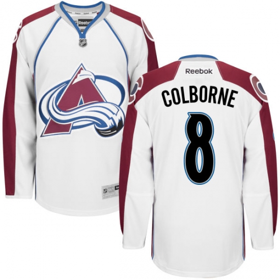 Men's Reebok Colorado Avalanche #8 Joe Colborne Authentic White Away NHL Jersey - Ujersey