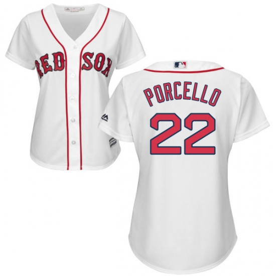 Women's Majestic Boston Red Sox #22 Rick Porcello Replica White Home MLB Jersey - Ujersey