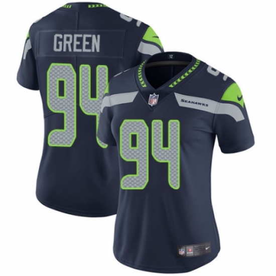 Women's Nike Seattle Seahawks #94 Rasheem Green Navy Blue Team Color Vapor Untouchable Limited Player NFL Jersey - Ujersey