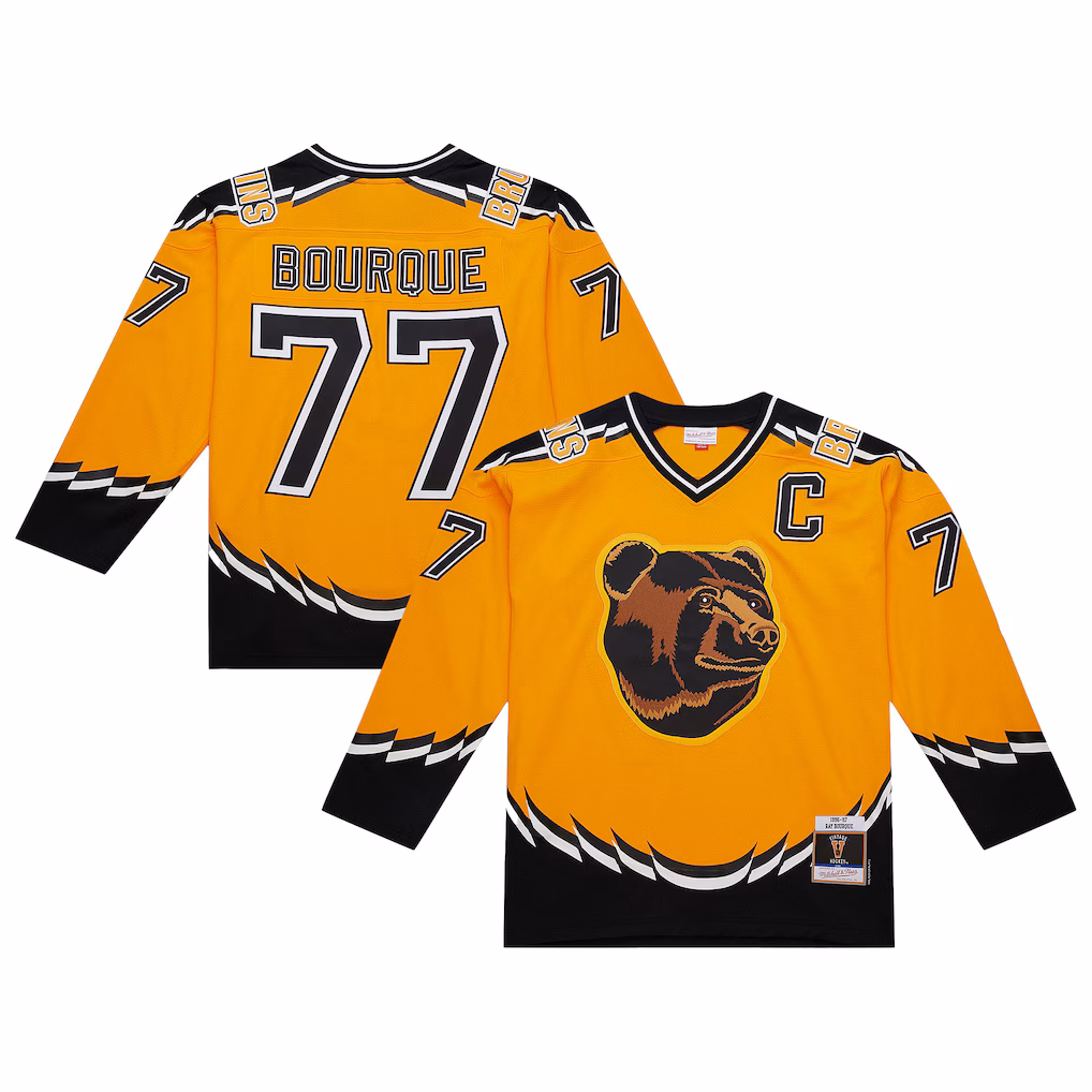 Men's Boston Bruins Ray Bourque Mitchell & Ness Gold 1996-97 Power Play Jersey - ujerseystore