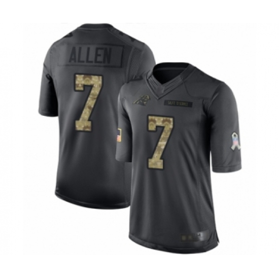 Men's Carolina Panthers #7 Kyle Allen Limited Black 2016 Salute to Service Football Jersey - Ujersey