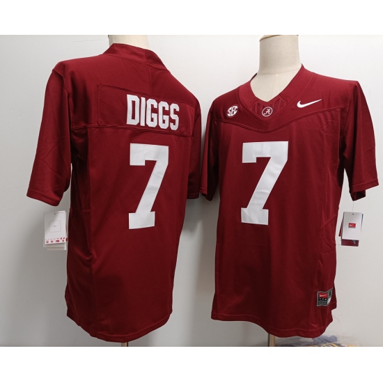 Men's Alabama Crimson Tide #7 Trevon Diggs Red FUSE College Stitched Jersey - Ujersey