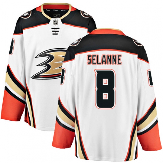 Youth Anaheim Ducks #8 Teemu Selanne Fanatics Branded White Away Breakaway NHL Jersey - Ujersey