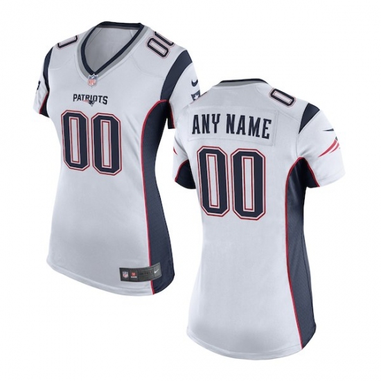 Women's New England Patriots Nike White Custom Game Jersey - Ujersey