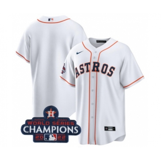 Men's Houston Astros Blank White 2022 World Series Champions Home Stitched Baseball Jersey - Ujersey