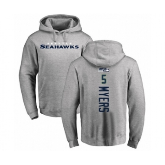 Football Seattle Seahawks #5 Jason Myers Ash Backer Pullover Hoodie - Ujersey
