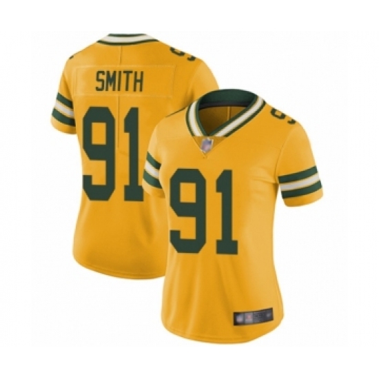 Women's Green Bay Packers #91 Preston Smith Limited Gold Rush Vapor Untouchable Football Jersey - Ujersey