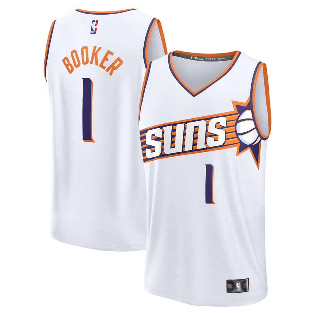 Youth Phoenix Suns Devin Booker Fanatics White Fast Break Replica Player Jersey - Association Edition - U-jersey