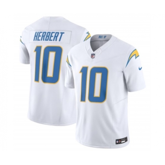 Men's Nike Los Angeles Chargers #10 Justin Herbert White 2023 F.U.S.E. Vapor Untouchable Limited Stitched Jersey - Ujersey