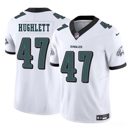 Men's Philadelphia Eagles #47 Charley Hughlett White 2025 New F.U.S.E. Vapor Untouchable Limited Football Stitched Jersey - Ujersey