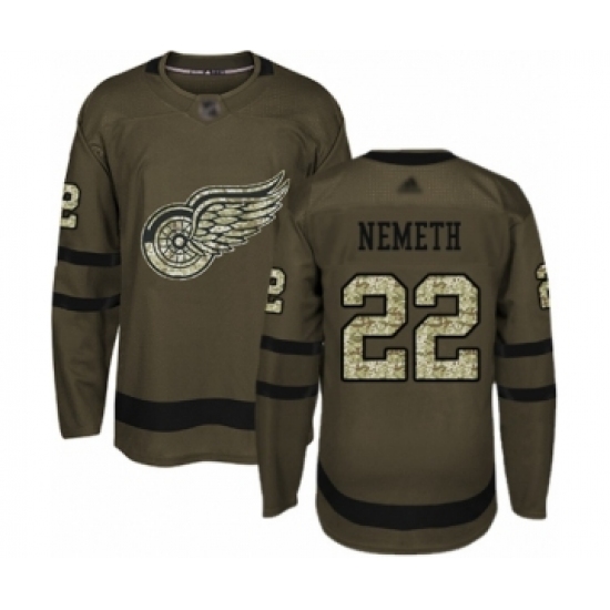 Men's Detroit Red Wings #22 Patrik Nemeth Authentic Green Salute to Service Hockey Jersey - Ujersey