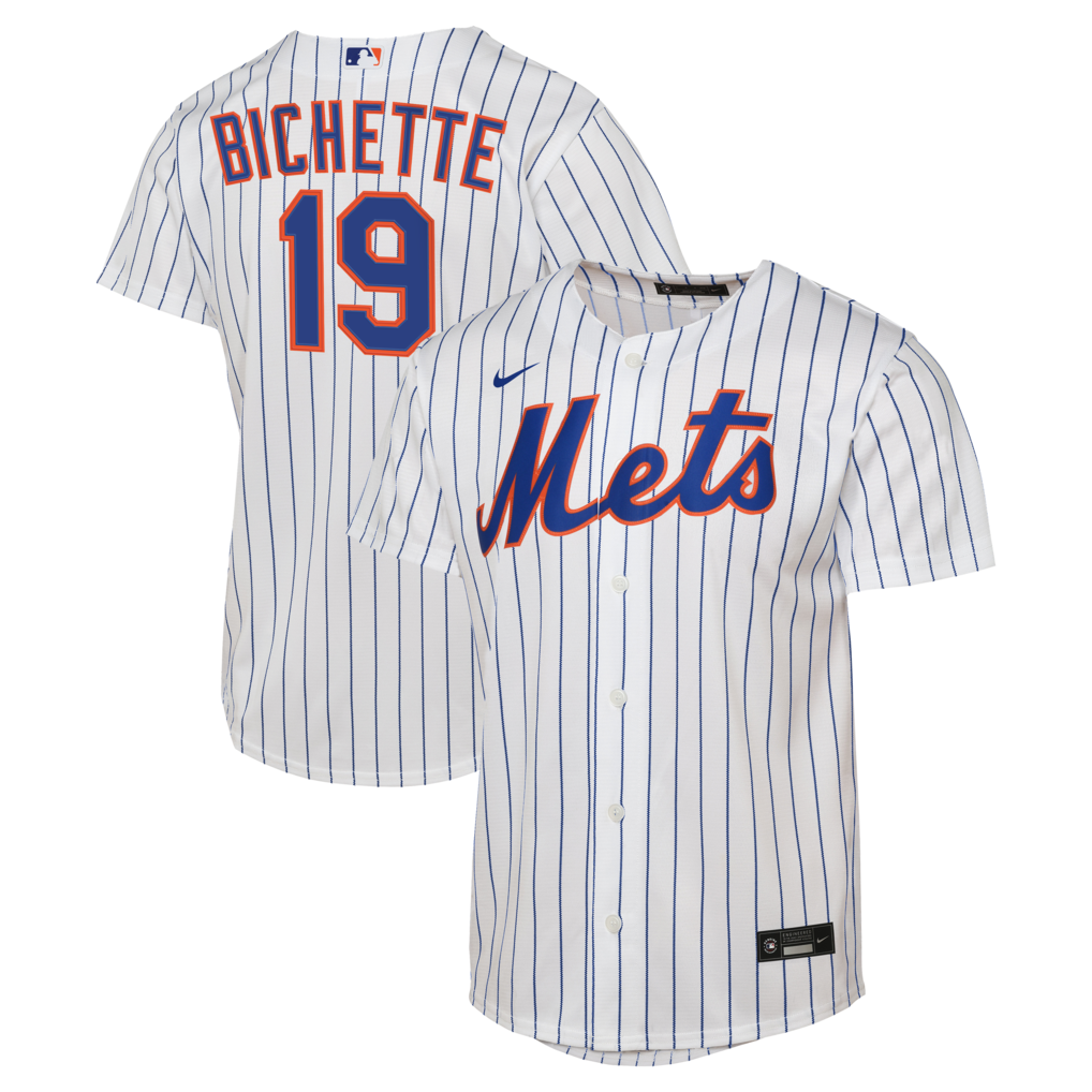 Youth New York Mets Bo Bichette Nike White Home Replica Jersey
