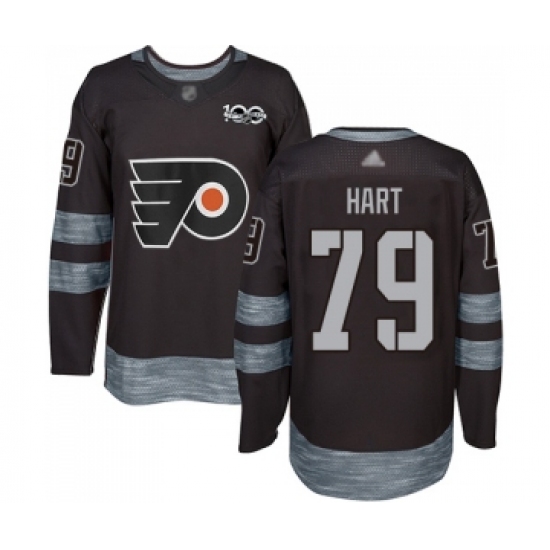 Men's Philadelphia Flyers #79 Carter Hart Authentic Black 1917-2017 100th Anniversary Hockey Jersey - Ujersey