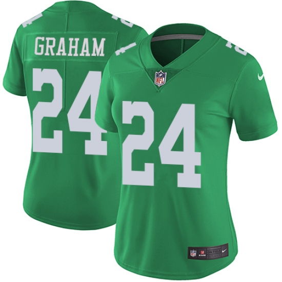 Women's Nike Philadelphia Eagles #24 Corey Graham Limited Green Rush Vapor Untouchable NFL Jersey - Ujersey