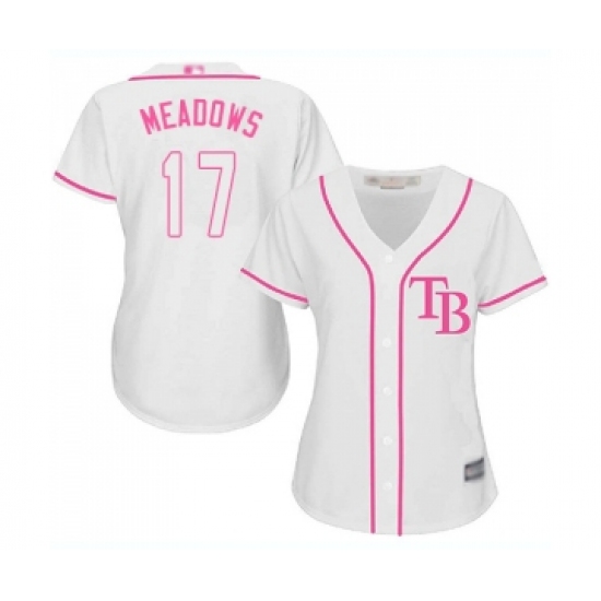 Women's Tampa Bay Rays #17 Austin Meadows Replica White Fashion Cool Base Baseball Jersey - Ujersey