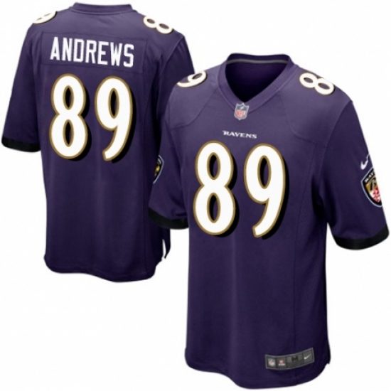 Men's Nike Baltimore Ravens #89 Mark Andrews Game Purple Team Color NFL Jersey - Ujersey