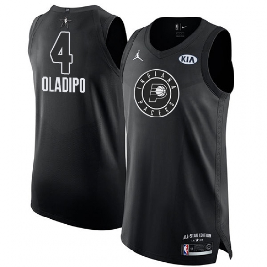 Men's Nike Jordan Indiana Pacers #4 Victor Oladipo Authentic Black 2018 All-Star Game NBA Jersey - Ujersey
