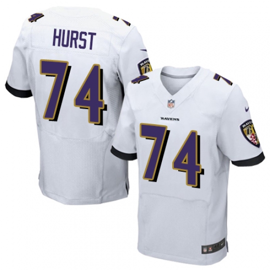 Men's Nike Baltimore Ravens #74 James Hurst Elite White NFL Jersey - Ujersey