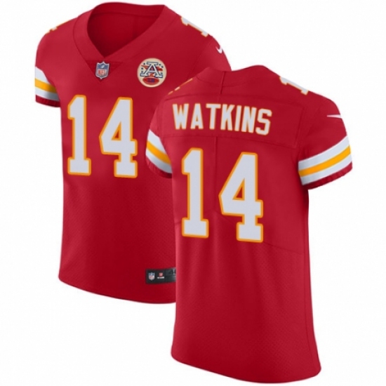 Men's Nike Kansas City Chiefs #14 Sammy Watkins Red Team Color Vapor Untouchable Elite Player NFL Jersey - Ujersey