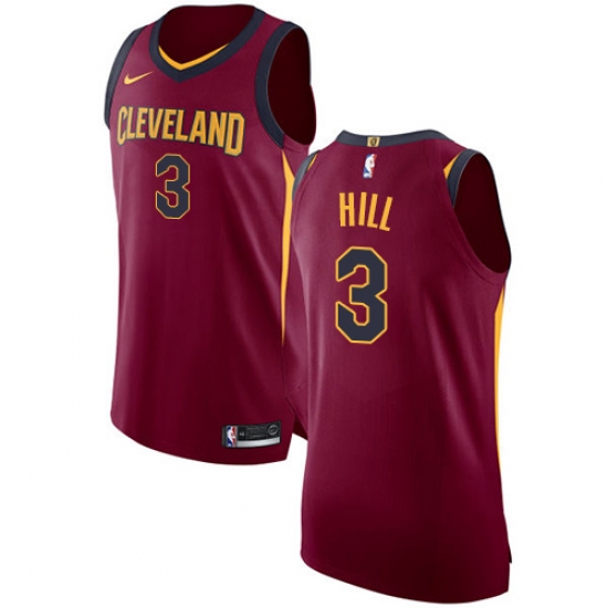 Youth Nike Cleveland Cavaliers #3 George Hill Authentic Maroon NBA Jersey - Icon Edition - Ujersey