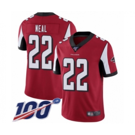 Men's Atlanta Falcons #22 Keanu Neal Red Team Color Vapor Untouchable Limited Player 100th Season Football Jersey - Ujersey