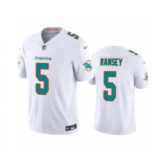Men's Miami Dolphins #5 Jalen Ramsey White 2023 F.U.S.E Vapor Limited Stitched Football Jersey - Ujersey