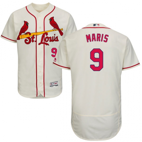 Men's Majestic St. Louis Cardinals #9 Roger Maris Cream Alternate Flex Base Authentic Collection MLB Jersey - Ujersey