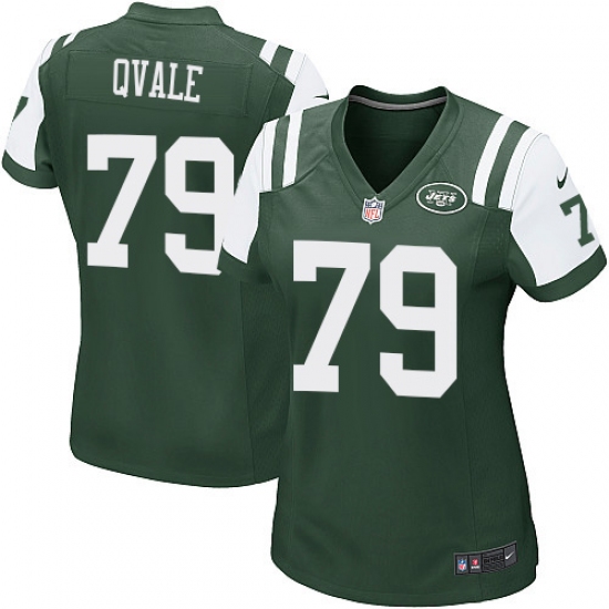 Women's Nike New York Jets #79 Brent Qvale Game Green Team Color NFL Jersey - Ujersey