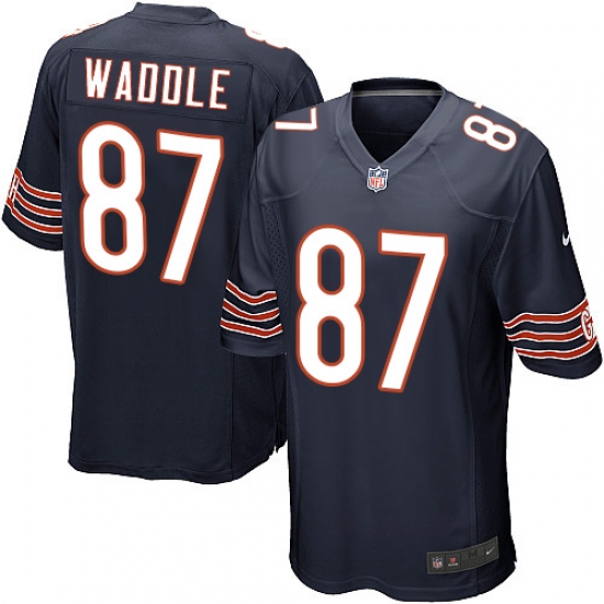 Men's Nike Chicago Bears #87 Tom Waddle Game Navy Blue Team Color NFL Jersey - Ujersey